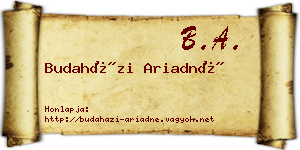 Budaházi Ariadné névjegykártya